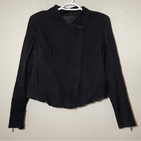 Anthropologie Blank NYC Mesh Detail BlackCrepe Jacket size M - Picture 4 of 10